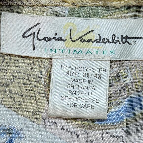 Gloria Vanderbilt Intimates Robe 3x 4x Sheer Kimono Floral Sexy Vintage Cover Up - Picture 9 of 12